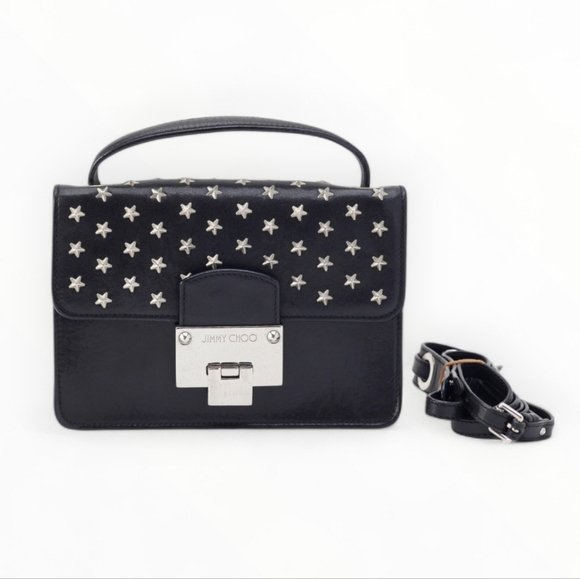 Jimmy Choo Handbags - Jimmy Choo Two Way Crossbody Bag Star Studded Top Handle Flap Purse